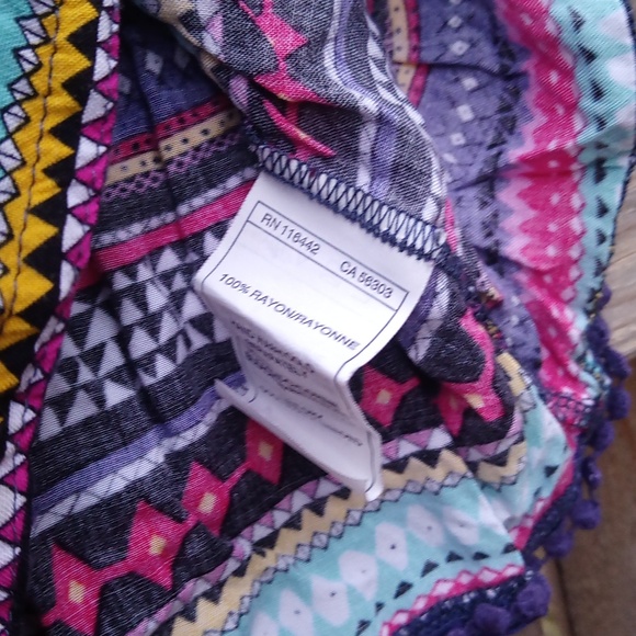 Empyre Boho Aztec Multi Color Flowy Tank Crop Top - Picture 7 of 11